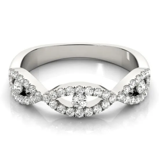 Fire Brilliance Rings Stackables 12 Eternity TriTone Gold MicroPave Infinity 3Band Set Selectables
