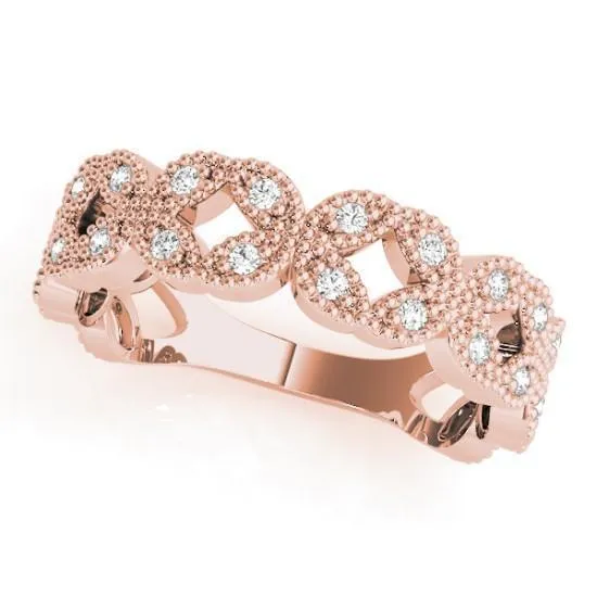 Fire Brilliance Rings Stackables 34 Eternity TriTone Gold Complex Milgrain 3Band Set Selectables