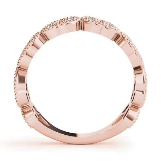 Fire Brilliance Rings Stackables 34 Eternity TriTone Gold Complex Milgrain 3Band Set Selectables