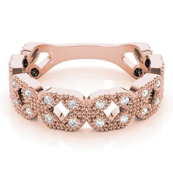Fire Brilliance Rings Stackables 34 Eternity TriTone Gold Complex Milgrain 3Band Set Selectables