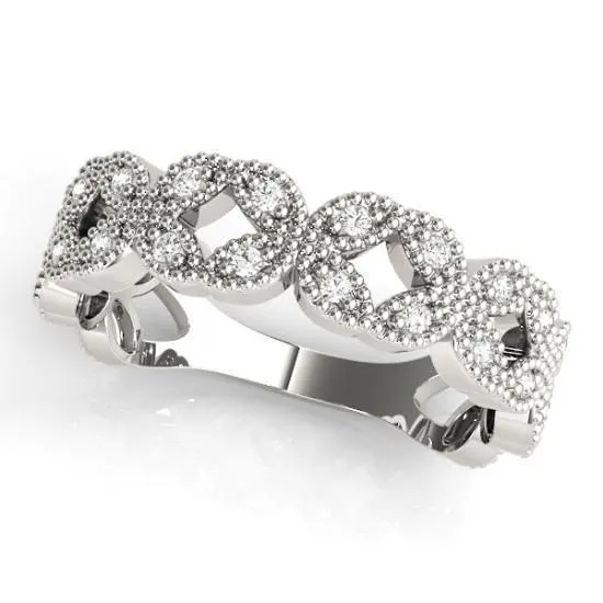 Fire Brilliance Rings Stackables 34 Eternity TriTone Gold Complex Milgrain 3Band Set Selectables