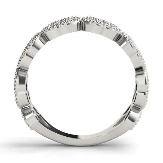 Fire Brilliance Rings Stackables 34 Eternity TriTone Gold Complex Milgrain 3Band Set Selectables