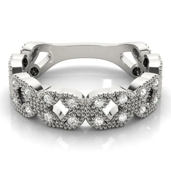 Fire Brilliance Rings Stackables 34 Eternity TriTone Gold Complex Milgrain 3Band Set Selectables