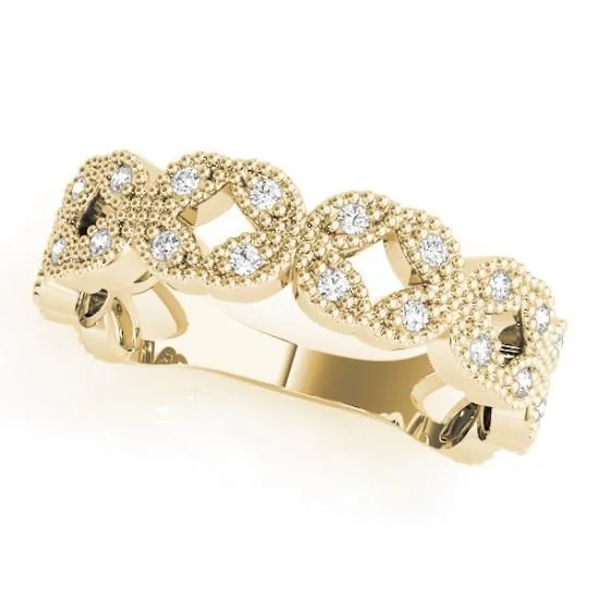 Fire Brilliance Rings Stackables 34 Eternity TriTone Gold Complex Milgrain 3Band Set Selectables