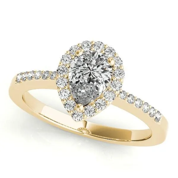 Fire Brilliance Rings Zabrina Pear Moissanite Shank Halo Engagement Ring Fire Brilliance Rings Zabrina Pear Moissanite Shank Halo Engagement Ring