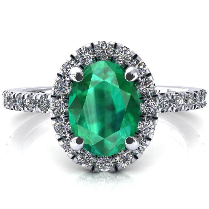 Fire Brilliance Talia Oval Emerald 4 Prong Halo 58 Micropave Engagement Ring Rings Fire Brilliance Talia Oval Emerald 4 Prong Halo 58 Micropave Engagement Ring Rings