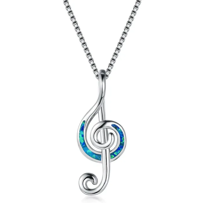 Fire Opal GClef Necklace Shop1294730 Store Necklaces