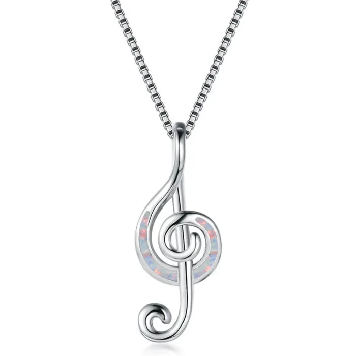 Fire Opal GClef Necklace Shop1294730 Store Necklaces