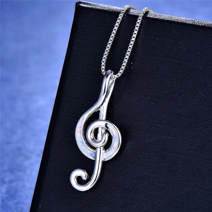 Fire Opal GClef Necklace Shop1294730 Store Necklaces