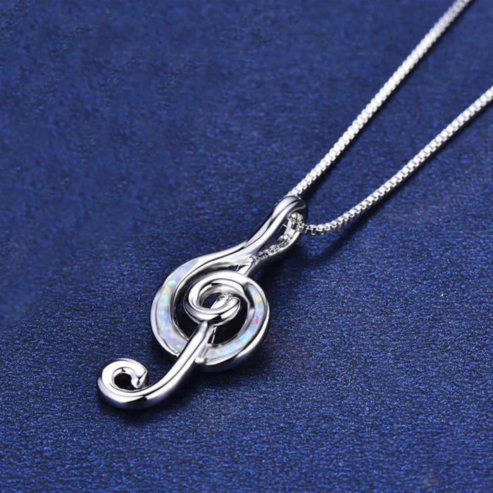 Fire Opal GClef Necklace Shop1294730 Store Necklaces