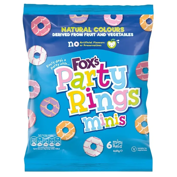 Foxs Party Rings Minis 6pk Ramsden International Earrings