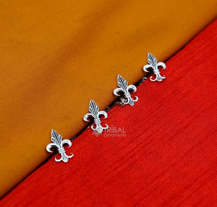 French Fleur de Lis design 925 Sterling Silver set of 4 kurta Buttons for Fashion Perfection silver cufflinks cultural trendy jewelry btn39 TRIBAL ORNAMENTS Rings French Fleur de Lis design 925 Sterling Silver set of 4 kurta Buttons for Fashion Perfection silver cufflinks cultural trendy jewelry btn39 TRIBAL ORNAMENTS Rings