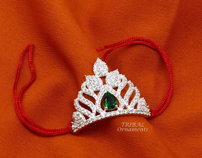 Gorgeous design cz stone handmade 925 sterling silver lord krishna baby mukut amazing laddy gopala crawling krishna crown mukut su915 TRIBAL ORNAMENTS Rings
