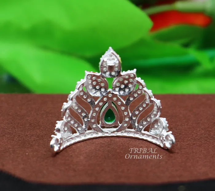 Gorgeous design cz stone handmade 925 sterling silver lord krishna baby mukut amazing laddy gopala crawling krishna crown mukut su915 TRIBAL ORNAMENTS Rings