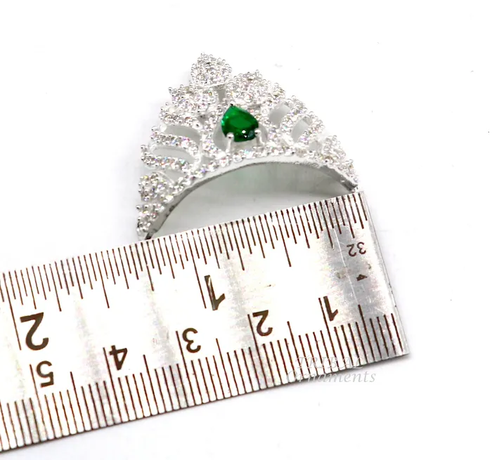 Gorgeous design cz stone handmade 925 sterling silver lord krishna baby mukut amazing laddy gopala crawling krishna crown mukut su915 TRIBAL ORNAMENTS Rings