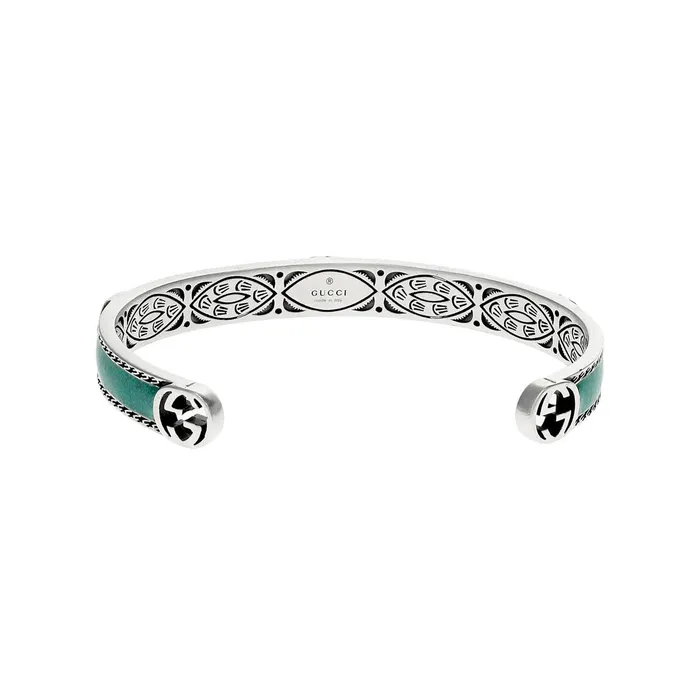 GUCCI Bracelets Gucci Interlocking Sterling Silver and Turquoise Bracelet