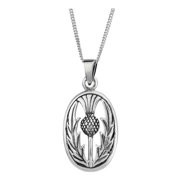 Hamilton Young Necklaces Scottish Thistle Oval Pendant