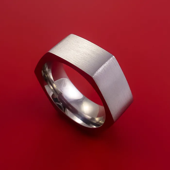 Hexagon Titanium Band Custom Made Ring Lashbrook Rings