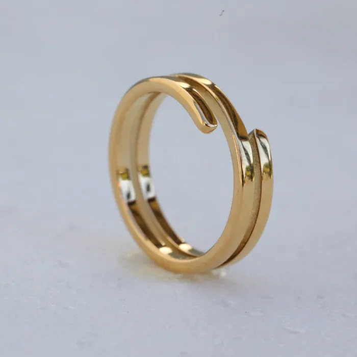 Jewelvers 18K GoldFilled Layered Ring Gold Spiral Ring For Women Rings