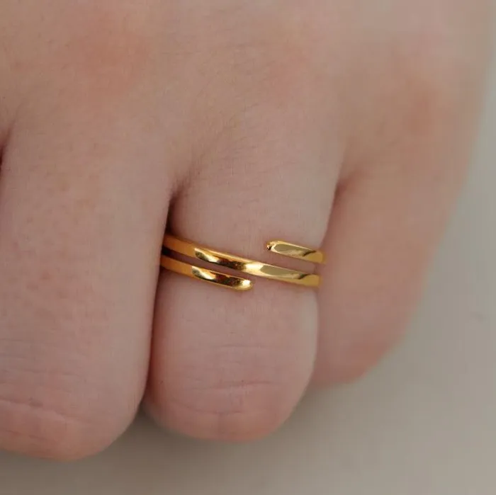Jewelvers 18K GoldFilled Layered Ring Gold Spiral Ring For Women Rings Jewelvers 18K GoldFilled Layered Ring Gold Spiral Ring For Women Rings