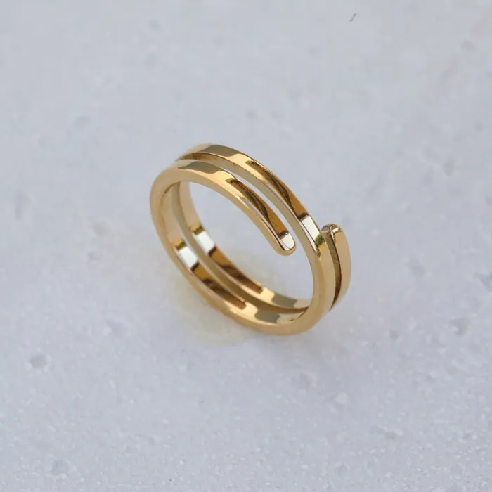 Jewelvers 18K GoldFilled Layered Ring Gold Spiral Ring For Women Rings Jewelvers 18K GoldFilled Layered Ring Gold Spiral Ring For Women Rings