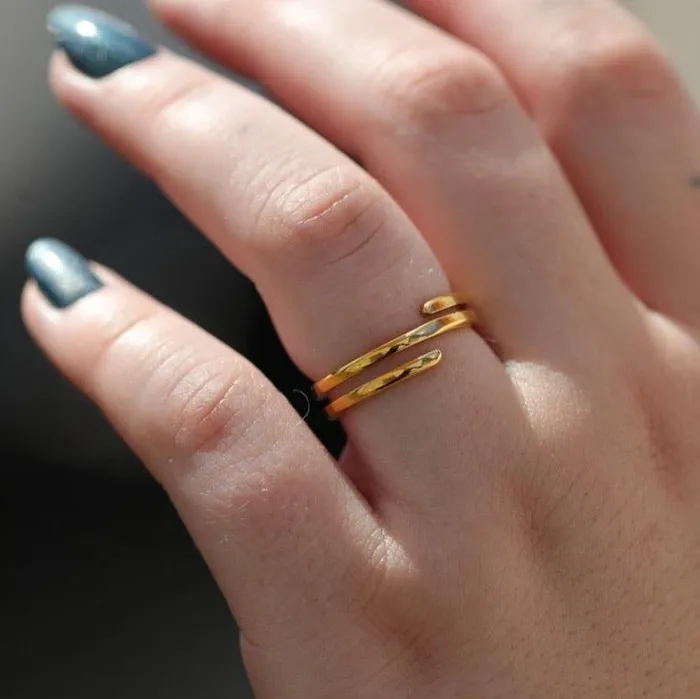 Jewelvers 18K GoldFilled Layered Ring Gold Spiral Ring For Women Rings Jewelvers 18K GoldFilled Layered Ring Gold Spiral Ring For Women Rings