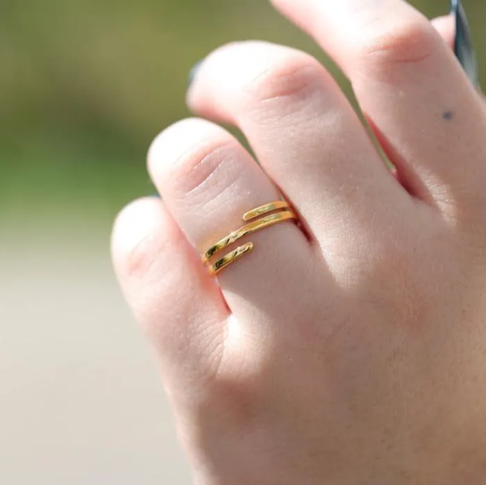 Jewelvers 18K GoldFilled Layered Ring Gold Spiral Ring For Women Rings Jewelvers 18K GoldFilled Layered Ring Gold Spiral Ring For Women Rings