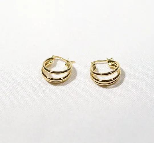 Jewelvers 18K Gold Filled Triple Hoop Earrings Earrings Jewelvers 18K Gold Filled Triple Hoop Earrings Earrings