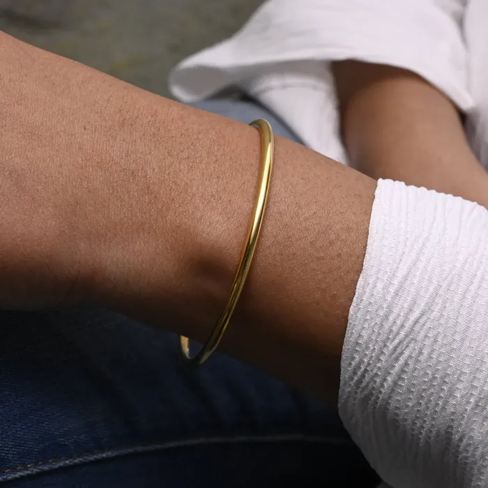 Jewelvers Bracelets 18K GoldFilled Cuff Bangle Plain Bracelet Jewelvers Bracelets 18K GoldFilled Cuff Bangle Plain Bracelet