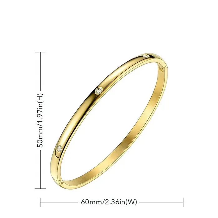 Jewelvers Bracelets 18K GoldFilled Zircon Clipon Bangle Jewelvers Bracelets 18K GoldFilled Zircon Clipon Bangle