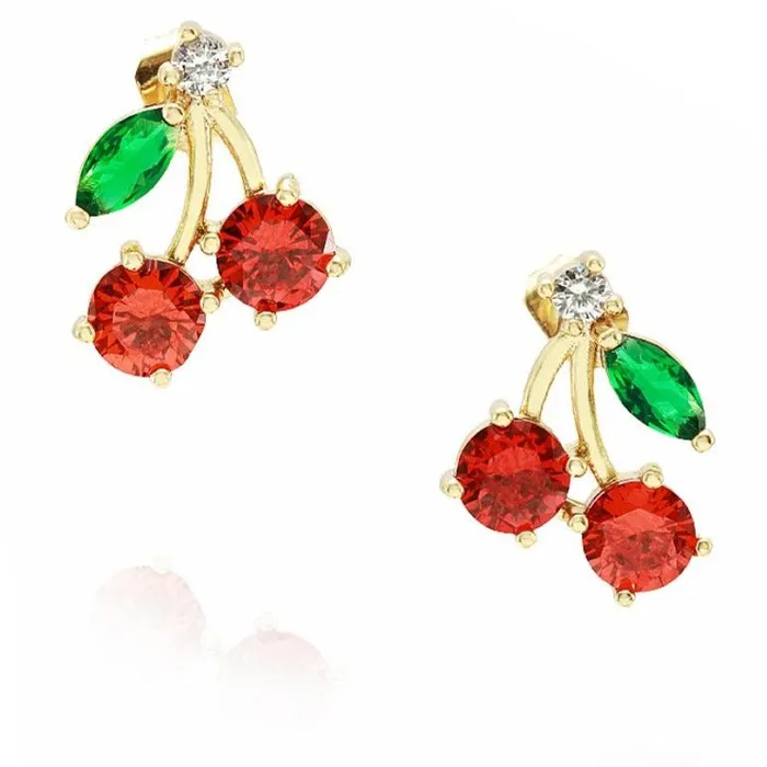 Jewelvers Earrings 18K GoldFilled Cherry Stud Earrings