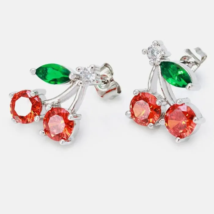 Jewelvers Earrings 18K GoldFilled Cherry Stud Earrings