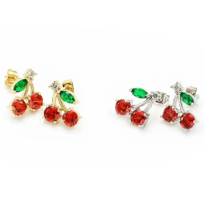 Jewelvers Earrings 18K GoldFilled Cherry Stud Earrings