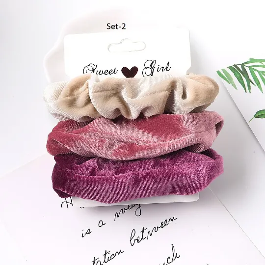 Jewelvers Earrings Set of 3 Velvet Hair Tie