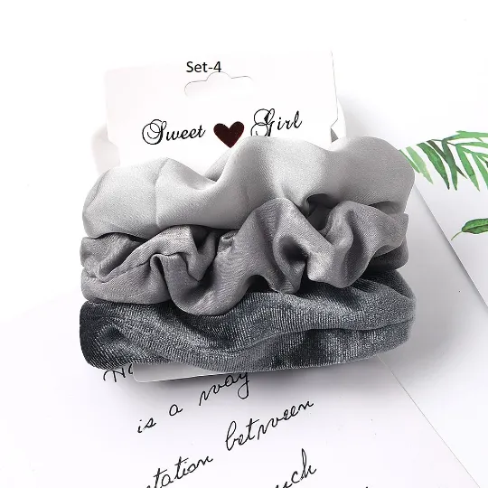 Jewelvers Earrings Set of 3 Velvet Hair Tie