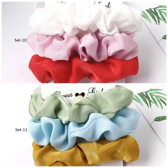 Jewelvers Earrings Set of 3 Velvet Hair Tie