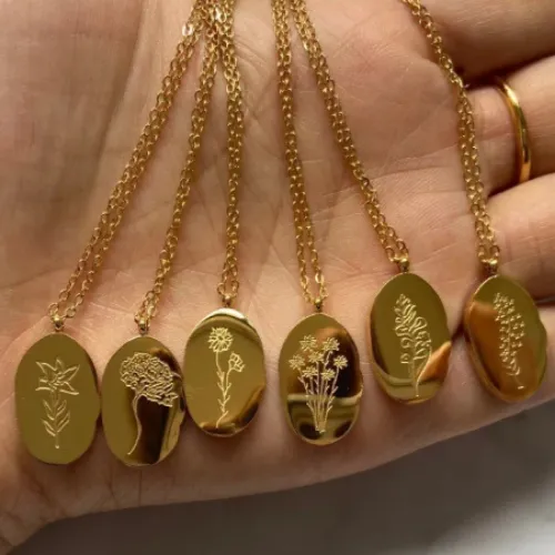 Jewelvers Necklaces 18K GoldFilled Birth Flower Necklace Jewelvers Necklaces 18K GoldFilled Birth Flower Necklace