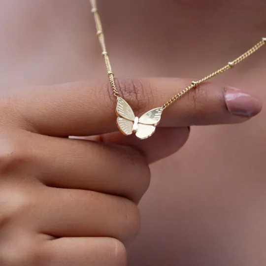 Jewelvers Necklaces 18k GoldFilled Dainty Butterfly Necklace Jewelvers Necklaces 18k GoldFilled Dainty Butterfly Necklace