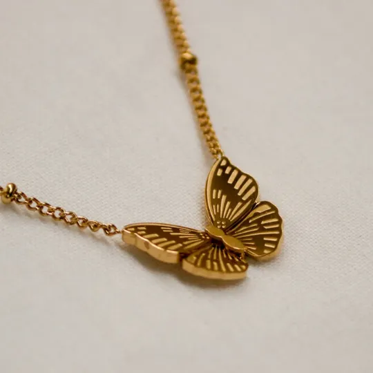 Jewelvers Necklaces 18k GoldFilled Dainty Butterfly Necklace Jewelvers Necklaces 18k GoldFilled Dainty Butterfly Necklace