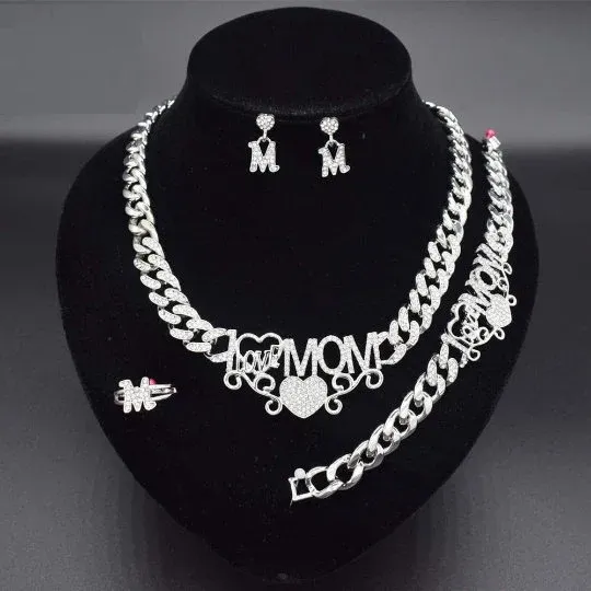 Jewelvers Necklaces Silver Xo Mom Necklace Set
