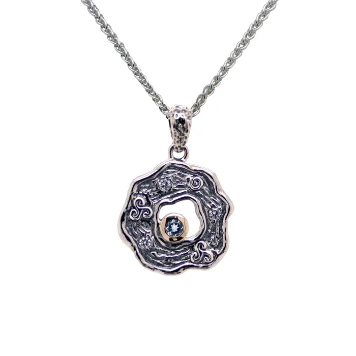 Keith Jack Necklaces Silver 10K Gold ROCKS N RIVERS Pendant