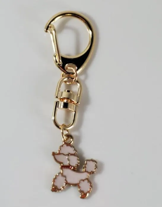 L110 Ivory Poodle Zipper Pull POLLY Earrings
