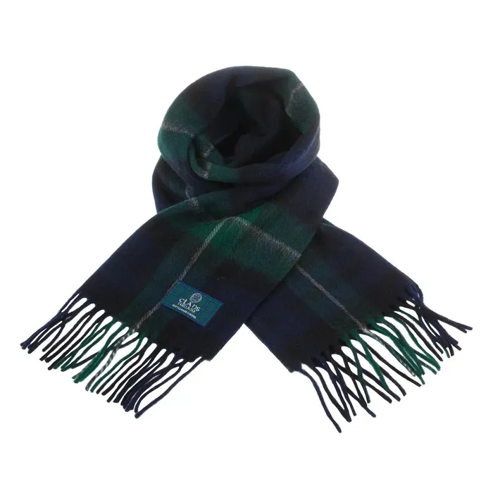 Lambswool Scottish Tartan Clan Scarf FORBESMACDONALD Gold Brothers Earrings