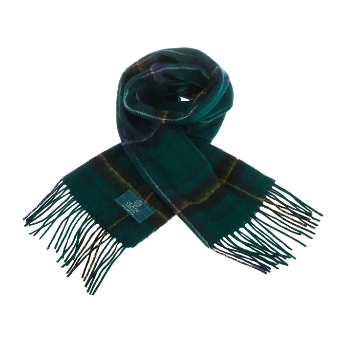 Lambswool Scottish Tartan Clan Scarf FORBESMACDONALD Gold Brothers Earrings