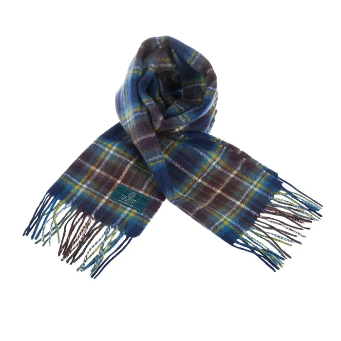 Lambswool Scottish Tartan Clan Scarf FORBESMACDONALD Gold Brothers Earrings