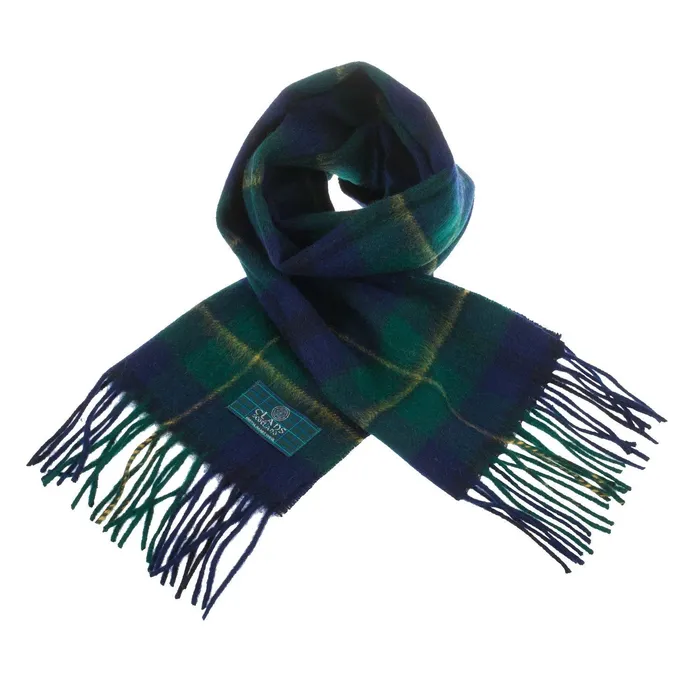Lambswool Scottish Tartan Clan Scarf FORBESMACDONALD Gold Brothers Earrings