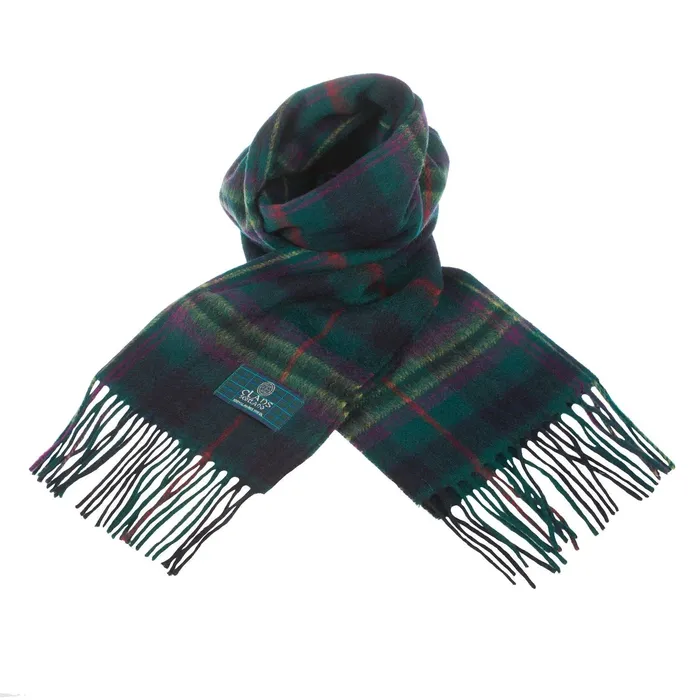Lambswool Scottish Tartan Clan Scarf FORBESMACDONALD Gold Brothers Earrings