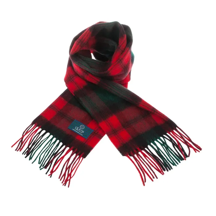 Lambswool Scottish Tartan Clan Scarf FORBESMACDONALD Gold Brothers Earrings
