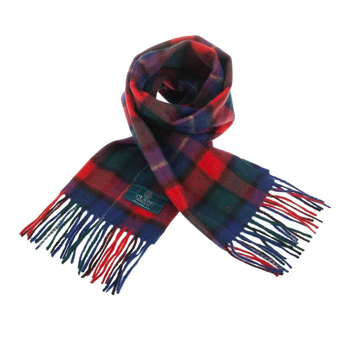 Lambswool Scottish Tartan Clan Scarf FORBESMACDONALD Gold Brothers Earrings