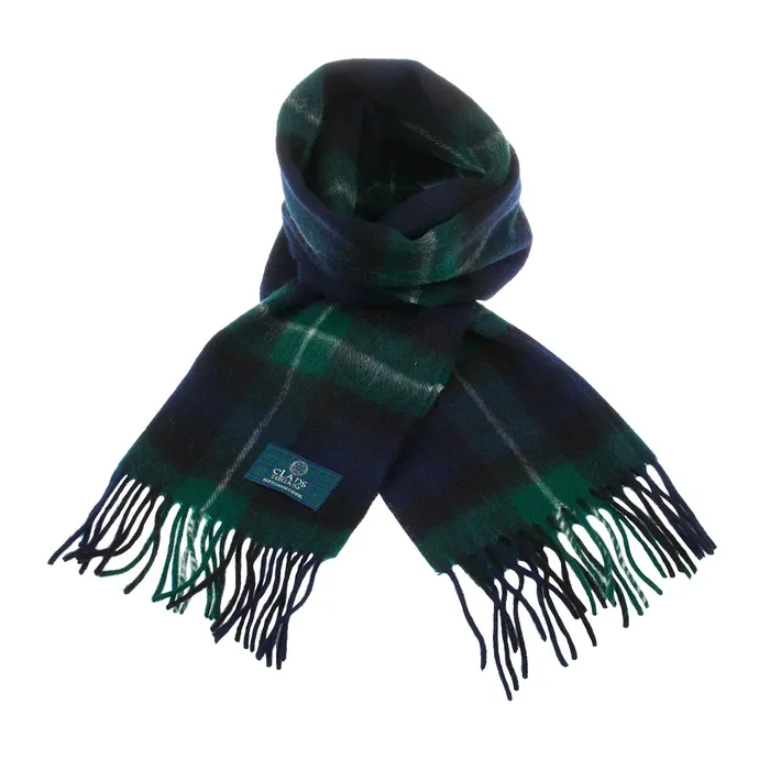 Lambswool Scottish Tartan Clan Scarf FORBESMACDONALD Gold Brothers Earrings